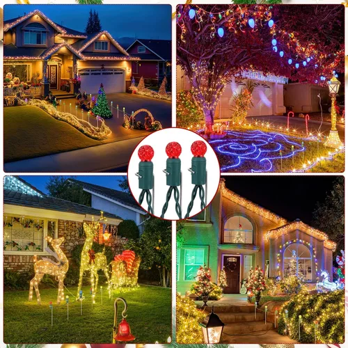 Miniatura 6 de Hicarer Paquete de 50 estacas para luces navideñas de 4 pulgadas, estacas de metal para el suelo, estacas de césped para el patio, luces de cadena
