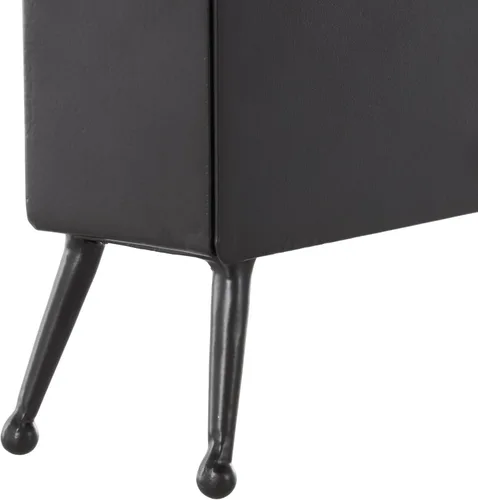 Miniatura 5 de Deco 79 Reloj rectangular de metal con esfera de reloj manchada de té, 10 x 3 x 8 pulgadas, negro