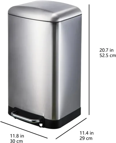 Miniatura 4 de Amazon Basics Cubo de basura rectangular pequeño con tapa y pedal de cierre suave para baño, dormitorio, sala de estar, oficina, resistente a