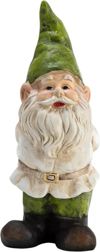 Alpine Corporation Estatua Decorativa de Gnomo de Jardín Tradicional para Exteriores de 12 Pulgadas de Alto para Patio Gnomo de jardín tradicional
