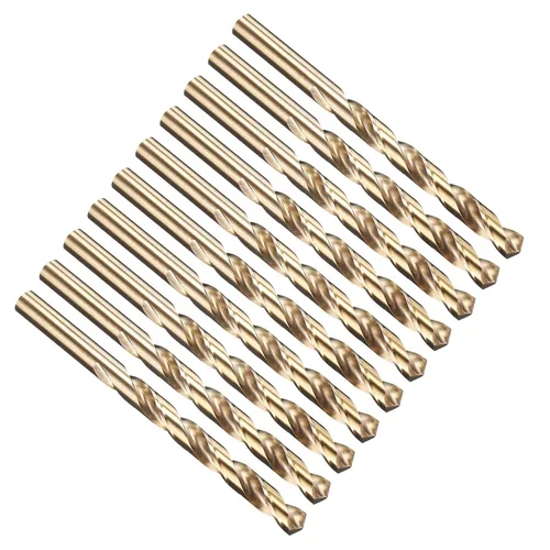 Miniatura 58 de PATIKIL Broca Jobber de 0.039 in, vástago recto M35 cobalto 5% acero de alta velocidad 135° acabado dorado para metal duro de acero inoxidable - 2