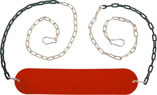 Miniatura 10 de Jack & June - Columpio de cinturón rojo con cadenas de 80 pulgadas para altura de cubierta de 5 pies y 6 pies