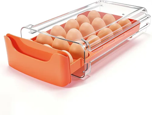Soporte para huevos para nevera, se adapta a huevos grandes, almacenamiento de 18 huevos para encimera de refrigerador, dispensador de 1 nivel con