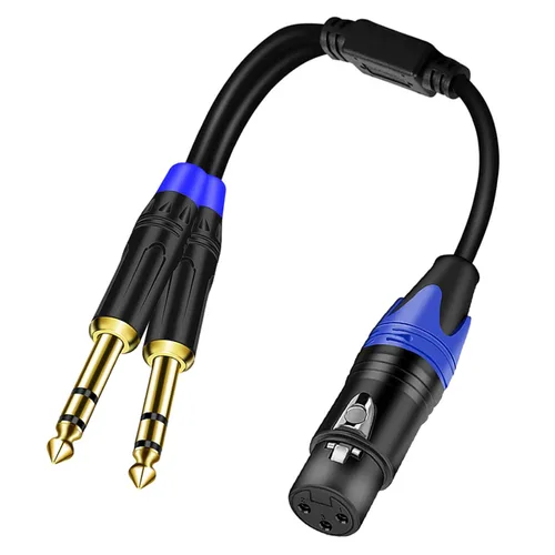 Miniatura 13 de Cable de micrófono doble de 0.250 in de 1/4 pulgadas a XLR, cable de conexión divisor en Y de audio macho de 0.250 in a XLR, cable adaptador