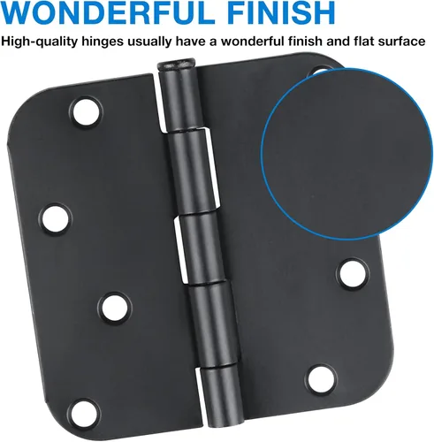 Miniatura 3 de Paquete de 12 bisagras negras mate para puertas exteriores de 4 pulgadas, bisagras para puertas negras mate de 4 pulgadas, bisagras negras