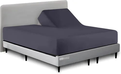 Miniatura 9 de SGI bedding Sábana bajera ajustable Queen Split Top de 28 pulgadas con cabezal flexible SOLO 100% algodón egipcio 1000 hilos Sábana bajera Flex Top