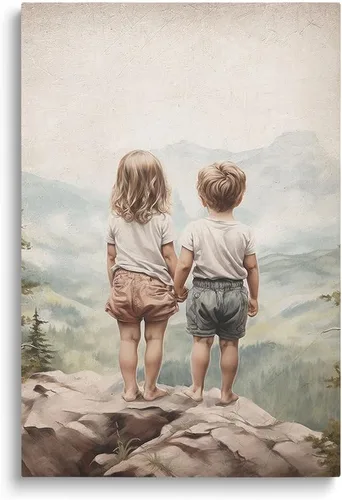 Miniatura 21 de Decoración de pared para cuarto de bebé, decoración de habitación de niño y aventura, arte de pared de montaña en acuarela para niños, decoración