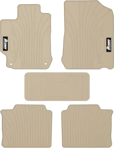 Miniatura 11 de IKON MOTORSPORTS, alfombrilla compatible con Toyota Camry 2012-2017, alfombrillas de nylon beige para el suelo del coche, delanteras y traseras