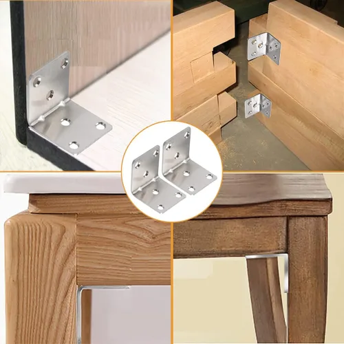 Miniatura 5 de 20 soportes en L de esquina de 1.5 x 1.5 x 1.5 pulgadas, soporte de esquina resistente para madera, soportes de ángulo recto, 1.575 in de ancho