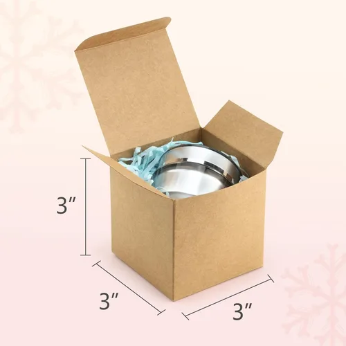 Miniatura 2 de ValBox Cajas de regalo marrones de 3 x 3 x 3 pulgadas, 50 unidades, cajas de papel reciclado con tapas para regalos, manualidades, cajas