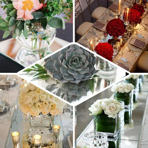 Miniatura 4 de Efavormart - Espejo cuadrado de cristal de 8 pulgadas, decoración de mesa para bodas, fiestas, centros de mesa, 6