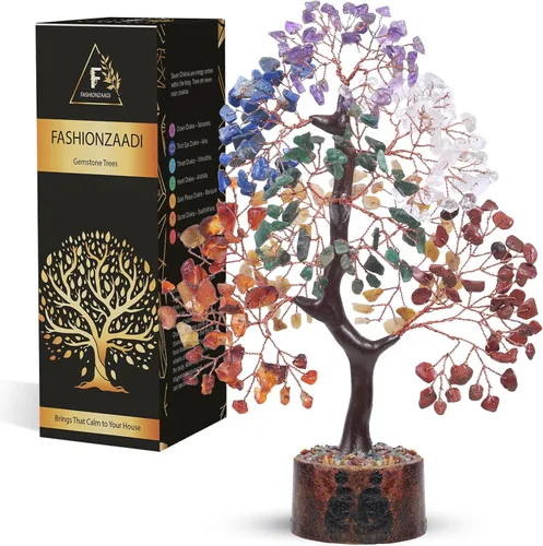 Miniatura 18 de FASHIONZAADI Árbol de la vida de 7 chakras, cristales y piedras curativas, regalos de cumpleaños para mujeres, árbol de cristal para energía