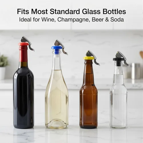 Miniatura 5 de Paquete de 5 tapones para botellas de vino para botellas de vidrio, tapones de botella de soda y Coca-Cola para champán, bebidas carbonatadas
