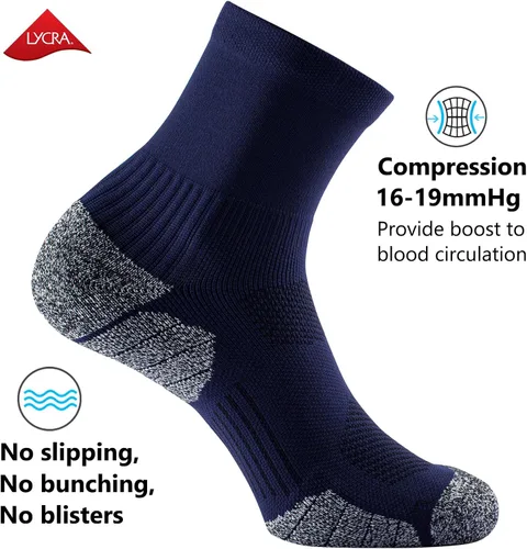 Miniatura 20 de CWVLC Calcetines deportivos de compresión acolchados para hombres y mujeres