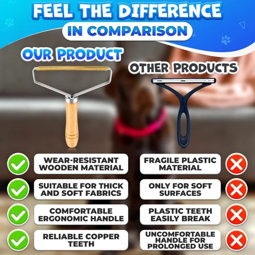 Miniatura 7 de Removedores de pelo para mascotas, paquete de 2 herramientas reutilizables para quitar pelusas de metal, herramienta duradera para quitar pelo