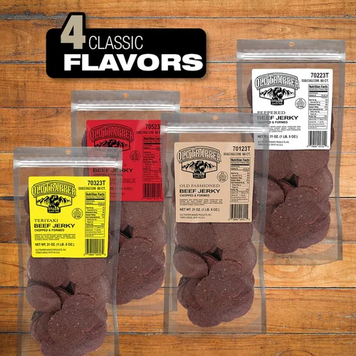 Miniatura 4 de Old Trapper Double Eagle Jerky de Res, sabor antiguo, paquete de 21 onzas, deliciosos bocados de cecina, 10 gramos de proteína y 80 calorías por