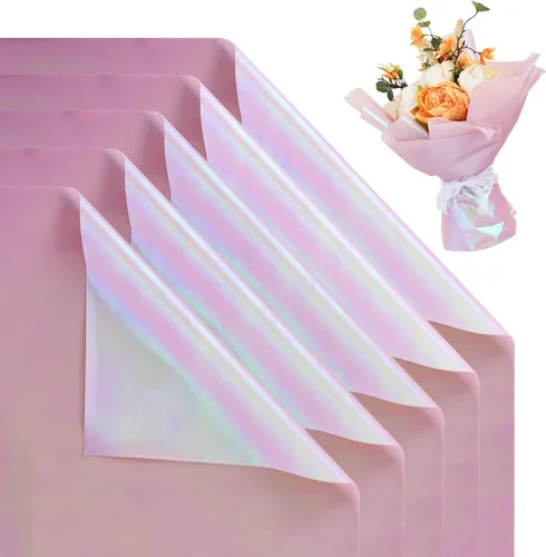 Miniatura 16 de BEISHIDA 100 PCS Papel de Envolver Floral Rosa - Papel de Envolver Flores Mate Impermeable para Ramo, Suministros de Floristería, Manualidades DIY