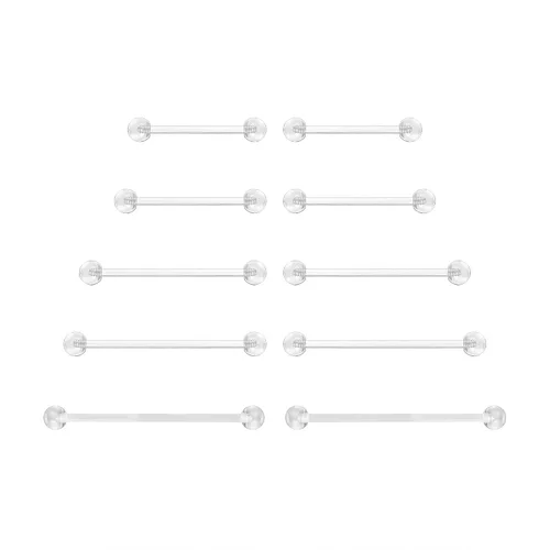 Miniatura 8 de Piercing para lengua de acrílico flexible de 0.49 oz, transparente, para el trabajo, embarazo, resonancia magnética, cirugía y más, 0.47 a 1.49