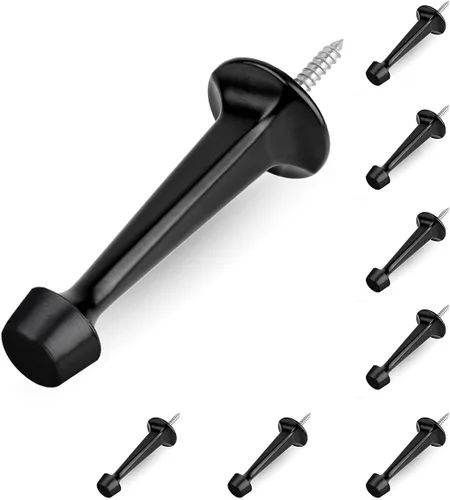 Miniatura 26 de HOMOTEK Paquete de 20 topes de puerta rígidos sólidos resistentes con punta de goma suave, tope de puerta fundido de zinc para proteger la pared