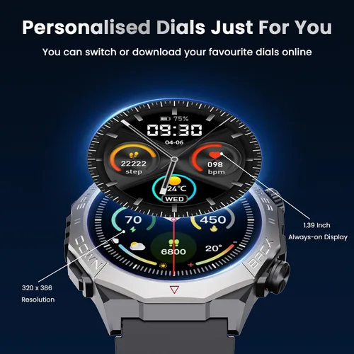Miniatura 3 de Relojes inteligentes militares para hombres (respuesta/hacer llamadas), reloj de fitness de 1.39 pulgadas con monitor de sueño con podómetro
