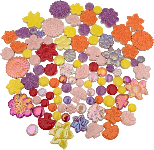 Miniatura 10 de Azulejos de mosaico de cerámica irregulares de color aleatorio de 1.1 lb, para hacer bricolaje, creativos, para platos de bricolaje, macetas