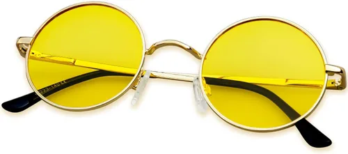 KANASTAL Gafas de sol redondas polarizadas para mujeres y hombres, estilo hippie con protección UV400