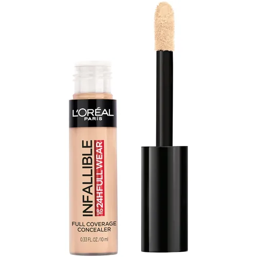 Miniatura 16 de L'Oreal Paris Makeup Infalible Full Wear Corrector mate impermeable, cobertura completa, tono de piel medio (Honey), 0.33 fl oz 415 MIEL