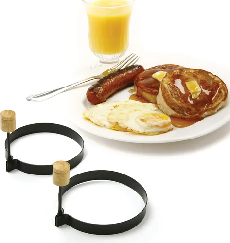 Miniatura 3 de Norpro Anillos redondos antiadherentes para huevos de panqueques, juego de 2, negro