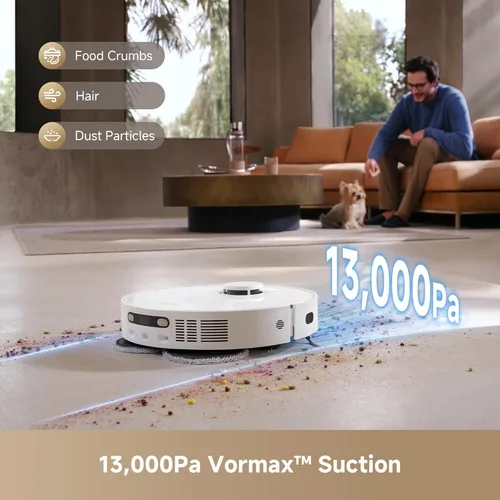 Miniatura 4 de DREAME Govac 401 Robot Aspirador y Trapeador Combo, 100 días de aspiradora robótica autovaciante, succión de 15,000 Pa, lavado automático