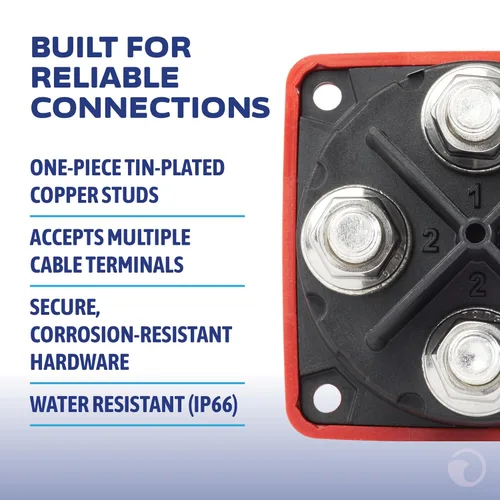 Miniatura 5 de Blue Sea Systems Mini interruptor de batería de doble circuito, rojo, serie 19,717.8 ft