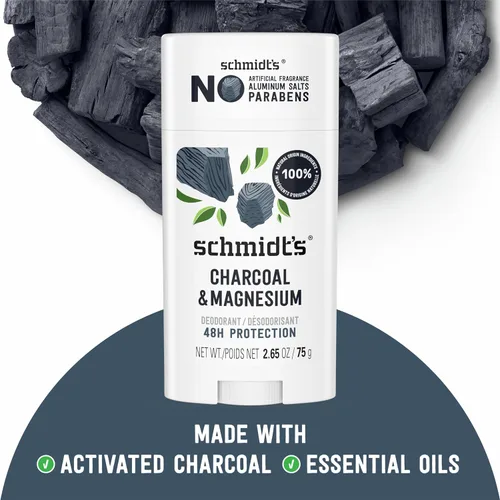 Miniatura 3 de Schmidt's - Desodorante natural unisex Charcoal and Magnesium, sin aluminio, sin olores por 24 h, certificado como natural, vegano y libre