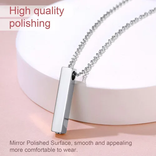 Miniatura 74 de FindChic Collares personalizados con urna para cenizas, barra vertical, gato, luna, reloj de arena, garra de perro, acero inoxidable, chapado en oro