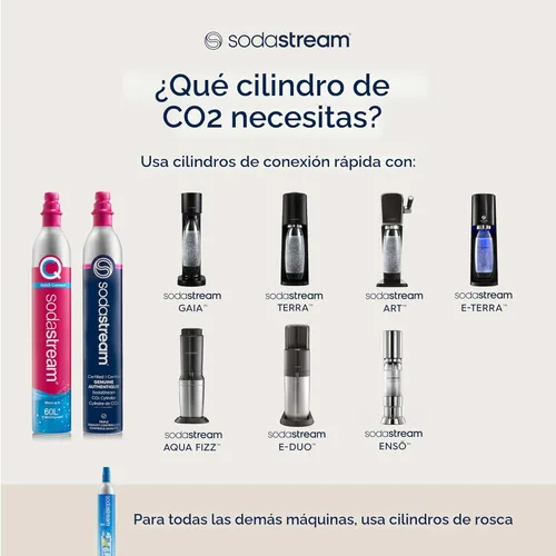 Miniatura 9 de SodaStream Terra - máquina para hacer agua con gas (azul niebla), con CO2, botella DWS y sabores Bubly Drop Azul Misty