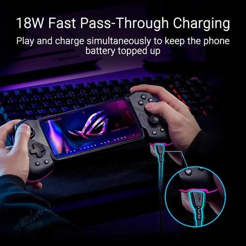 Miniatura 7 de ASUS ROG Tessen Mobile Gaming Controller – Android Phones ONLY, Foldable, Compact, Wired USB-C, Programmable, Fast Charging, RGB – for Call of Duty