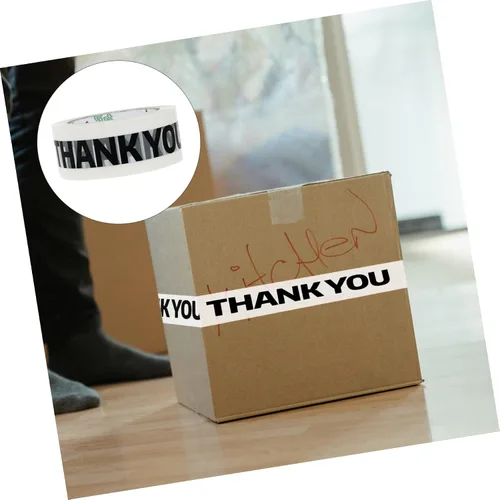 Miniatura 4 de STOBOK 1 rollo de cinta adhesiva de sellado decorativa de agradecimiento para envolver adhesivo fuerte multiusos para decoración del hogar