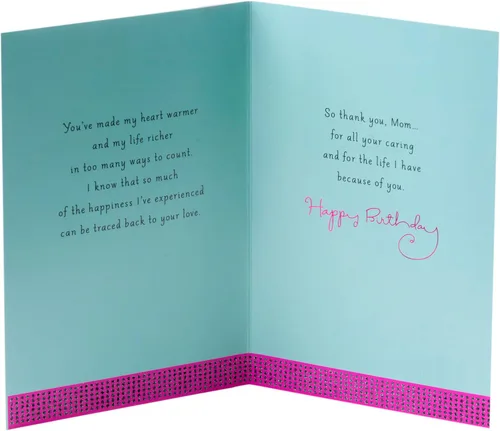 Miniatura 2 de Hallmark- Tarjeta de cumpleaños, flores rosadas y azules