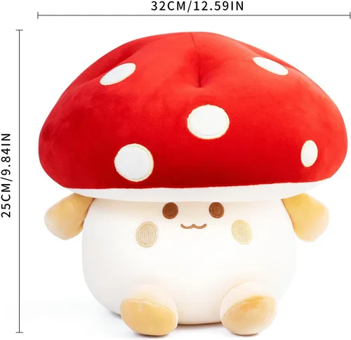 Miniatura 2 de Juguetes de peluche de hongos de 12 pulgadas, linda almohada de peluche de hongos, regalo de cumpleaños, decoración del hogar, Halloween para niños