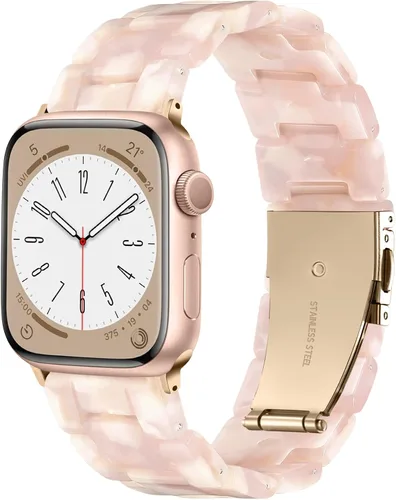 Miniatura 14 de Lerobo - Banda de resina compatible con Apple Watch Series 11/10/9/8/7 de 38mm 40mm 41mm 42mm 44mm 45mm 46mm 49mm, correa ligera de moda para iWatch