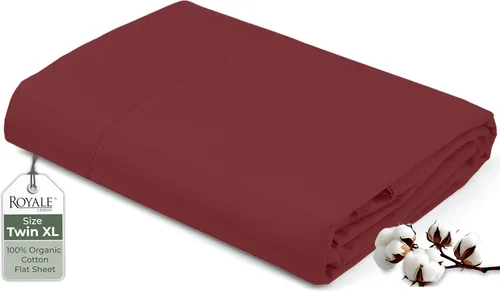 Miniatura 153 de Royale Linens Sábana encimera de tamaño individual XL 100% Algodón Orgánico – Super suave – Sábanas superiores de percal – Sábana encimera