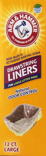 Miniatura 4 de Arm & Hammer - Revestimientos con cordón para bandejas grandes para arena de gatos, grandes, color blanco, paquete de 12