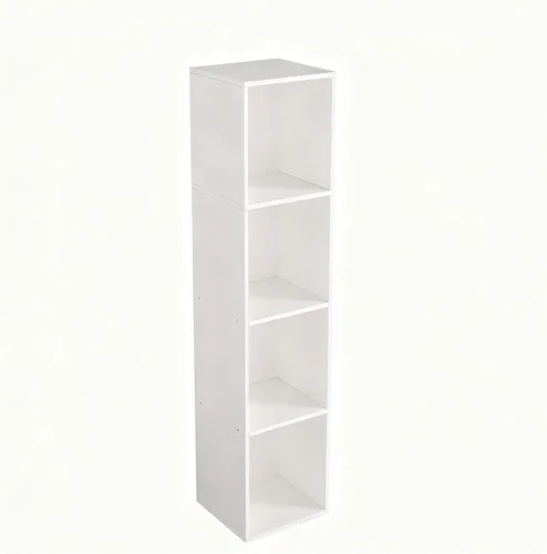 Miniatura 10 de Organizador de almacenamiento de 3 cubos, estantería baja de 3 niveles, organizador de almacenamiento independiente, estantería abierta de tres