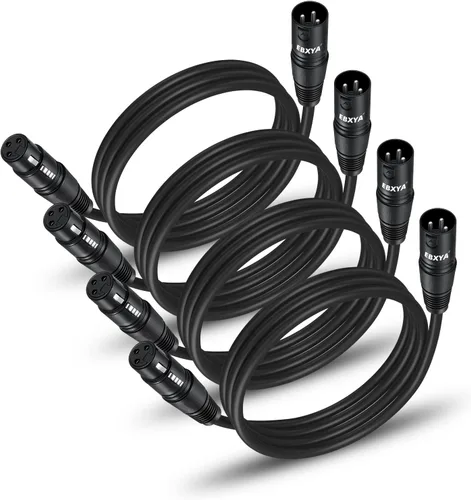 Miniatura 17 de EBXYA Paquete de 10 cables XLR XLR macho a hembra de 3 pines, cable de conexión de micrófono de 3 pines, cable de iluminación compatible