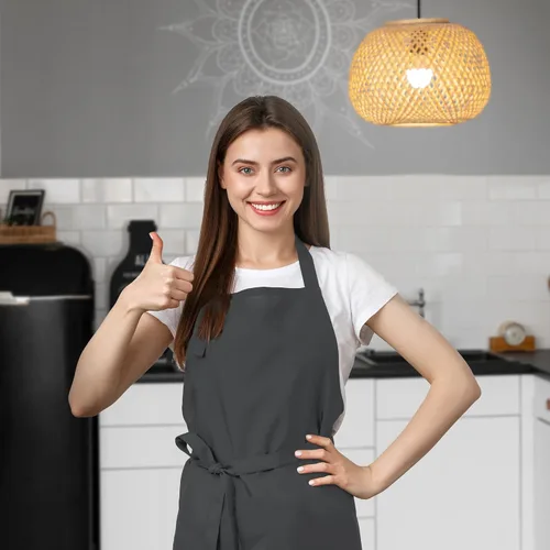 Miniatura 4 de Avalon Kitchen Aprons for Men - 100% Polyester Chef Apron Women with Extra Long Ties - Cooking Aprons for Women & Mens Apron