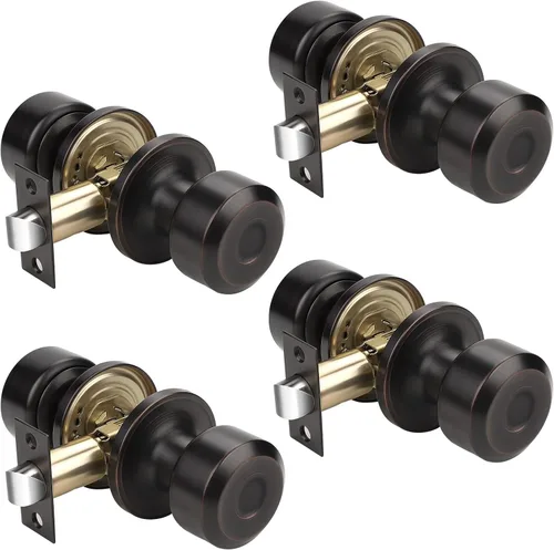 Miniatura 23 de KNOBWELL Paquete de 4 pomos de puerta cuadrados modernos para paso, pomos de puerta interiores, manija de puerta de pasillo y armario, color negro