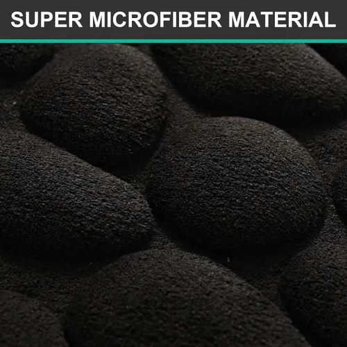 Miniatura 3 de Juego de 2 tapetes de baño de espuma viscoelástica de adoquines, suaves, absorbentes, antideslizantes, para inodoro, ducha, baño, alfombra Negro