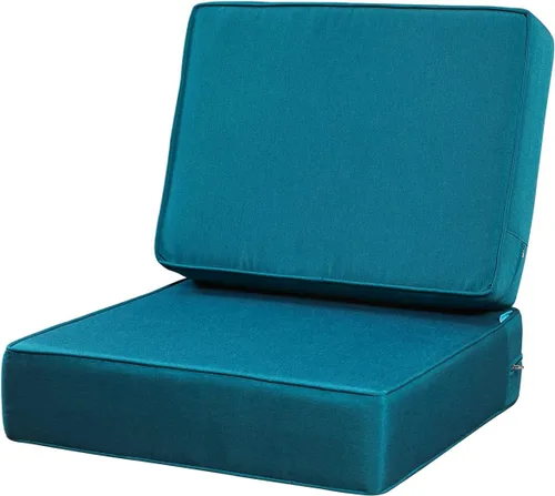 Miniatura 9 de ARTPLAN Cojines de asiento profundos para muebles de exterior, juego de cojines de asiento gruesos de 24 x 24 x 6 pulgadas, cojines de asiento