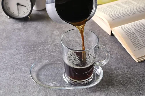 Miniatura 4 de DESTALYA Juego de tazas de café con asas y platillos Tazas de vidrio transparente con mango de 13.52 onzas para bebidas calientes bebidas frías