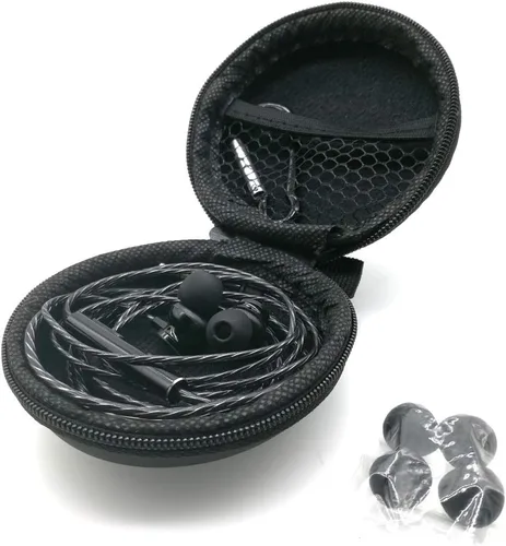 Miniatura 2 de ApexOne Auriculares intraurales de metal con cable con micrófono, control de volumen y funda de bolsillo, auriculares estéreo con aislamiento