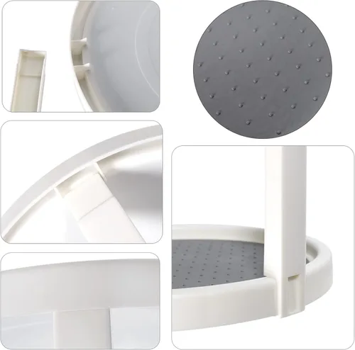 Miniatura 8 de Lazy Susan - Organizador giratorio de 2 niveles para especias antideslizante, organizador de condimentos giratorio de 360 grados, organizador