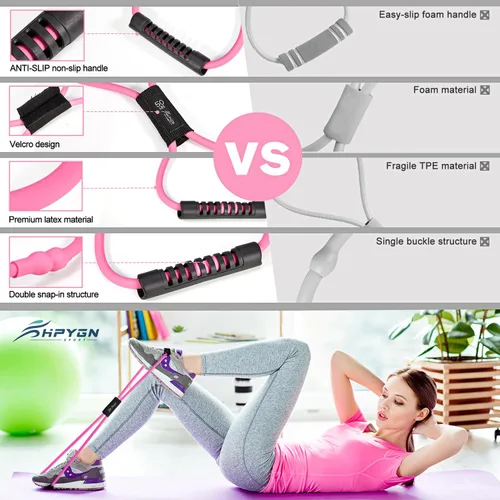 Miniatura 3 de Bandas de resistencia, figura 8 bandas de ejercicio para mujeres y hombres, 8 bandas de resistencia en forma de brazos, expansor de pecho, cuerda